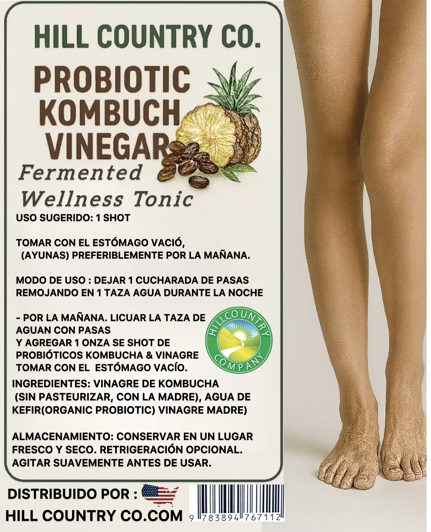 KOMBUCHA VINAGRE MADRE Y ORGANIC  PROBIÓTICOS  16oz