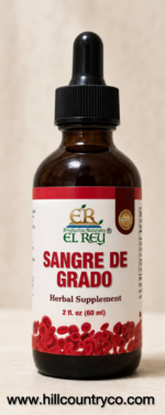 Sangre de Grado Liquid Extract Herbal Supplement • 2 fl oz (60 ml) Descripción: Extracto líquido de Sangre de Grado, una planta tradicionalmente utilizada en la herbolaria. Su presentación en gotero permite una dosificación práctica y fácil de usar. Presentación: 🧴 Frasco de vidrio ámbar con gotero 📦 2 fl oz (60 ml) 🌿 Extracto herbal líquido